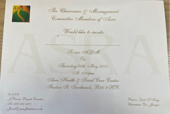 Annual General Meeting invitation.